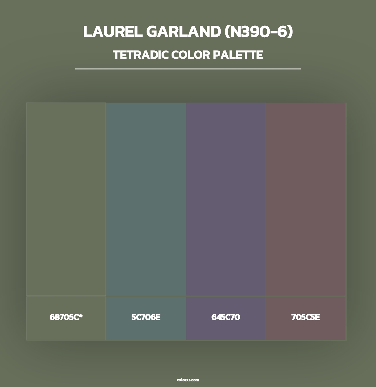 Laurel Garland (N390-6) - Tetradic Color Palette