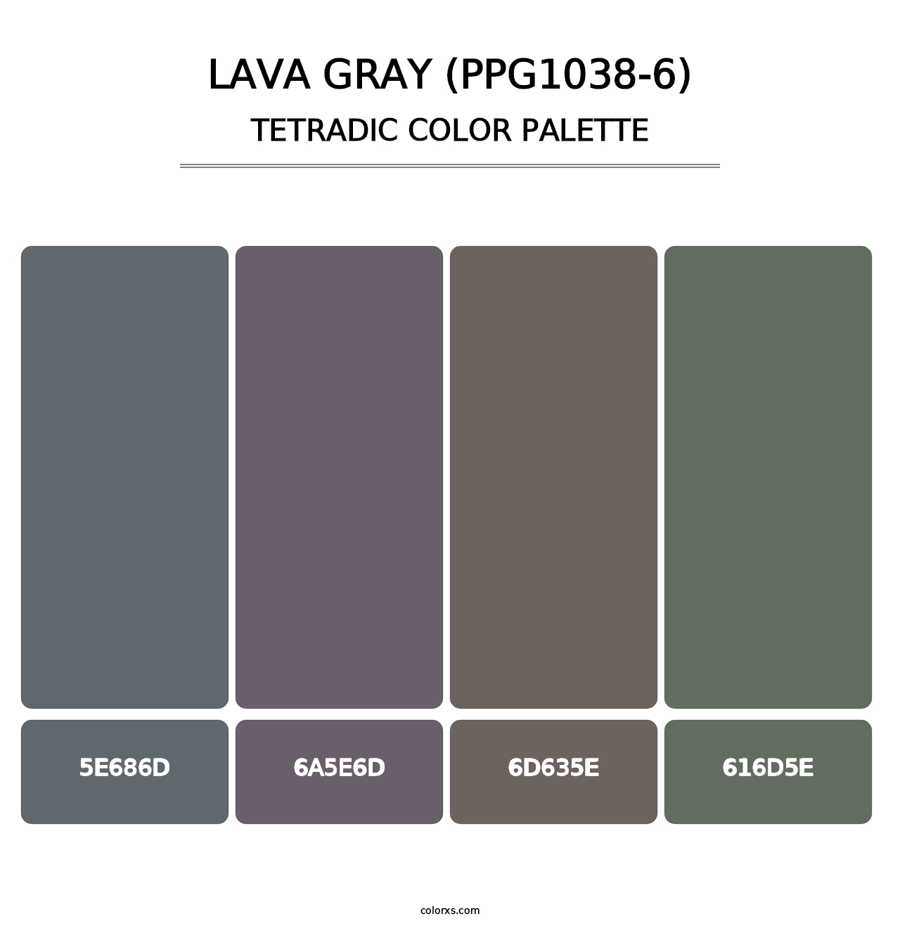 Lava Gray (PPG1038-6) - Tetradic Color Palette