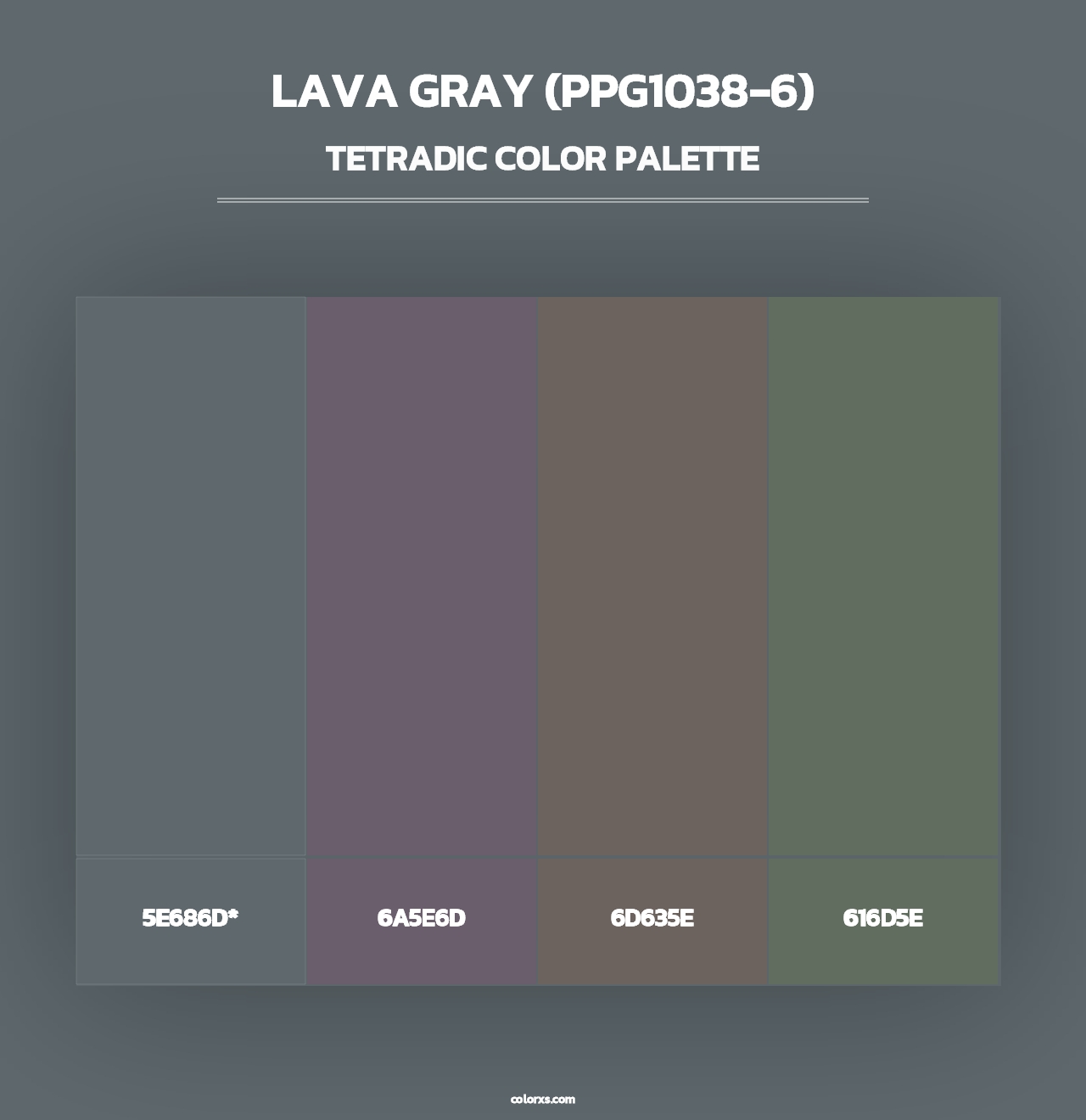 Lava Gray (PPG1038-6) - Tetradic Color Palette