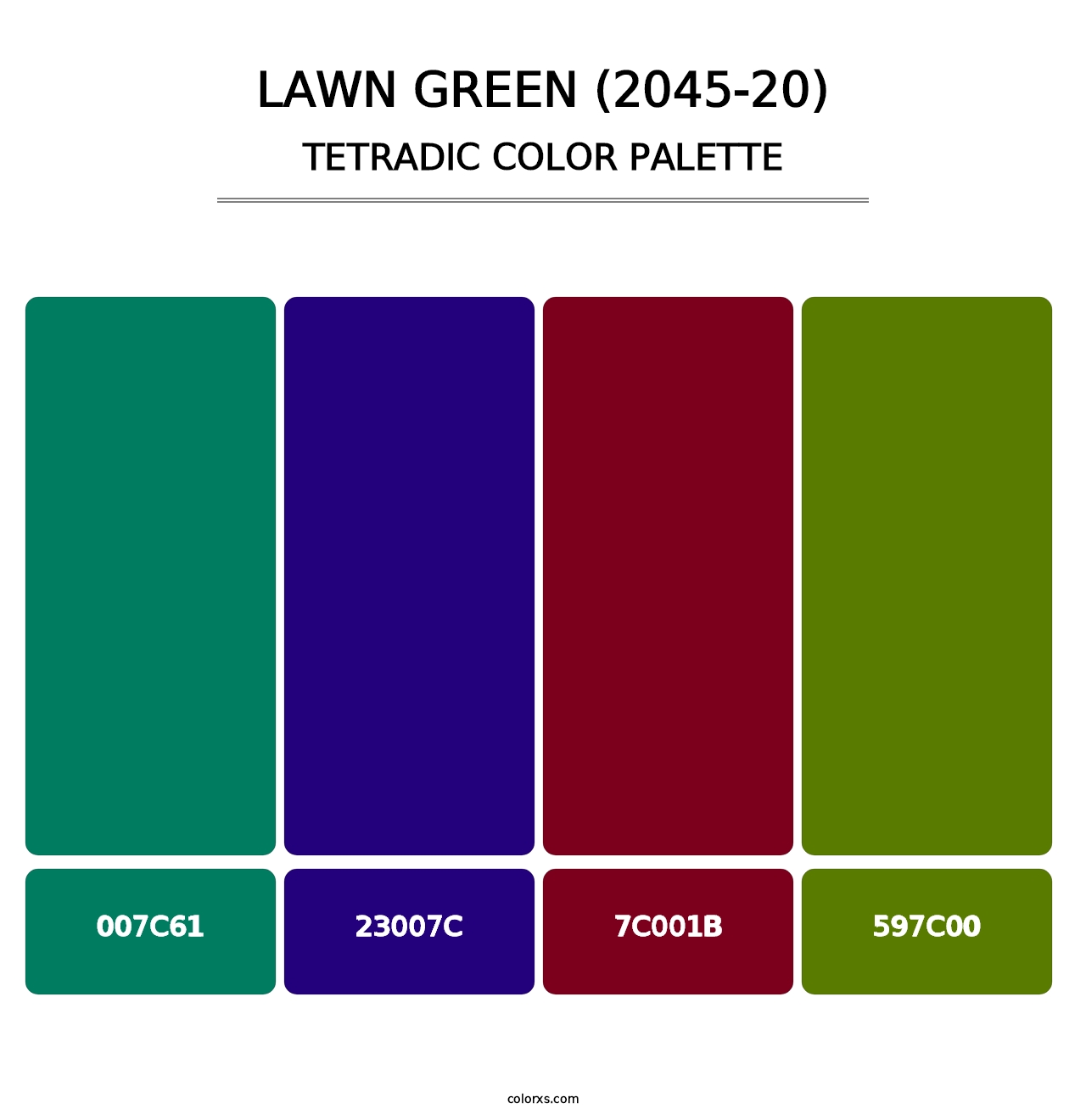 Lawn Green (2045-20) - Tetradic Color Palette