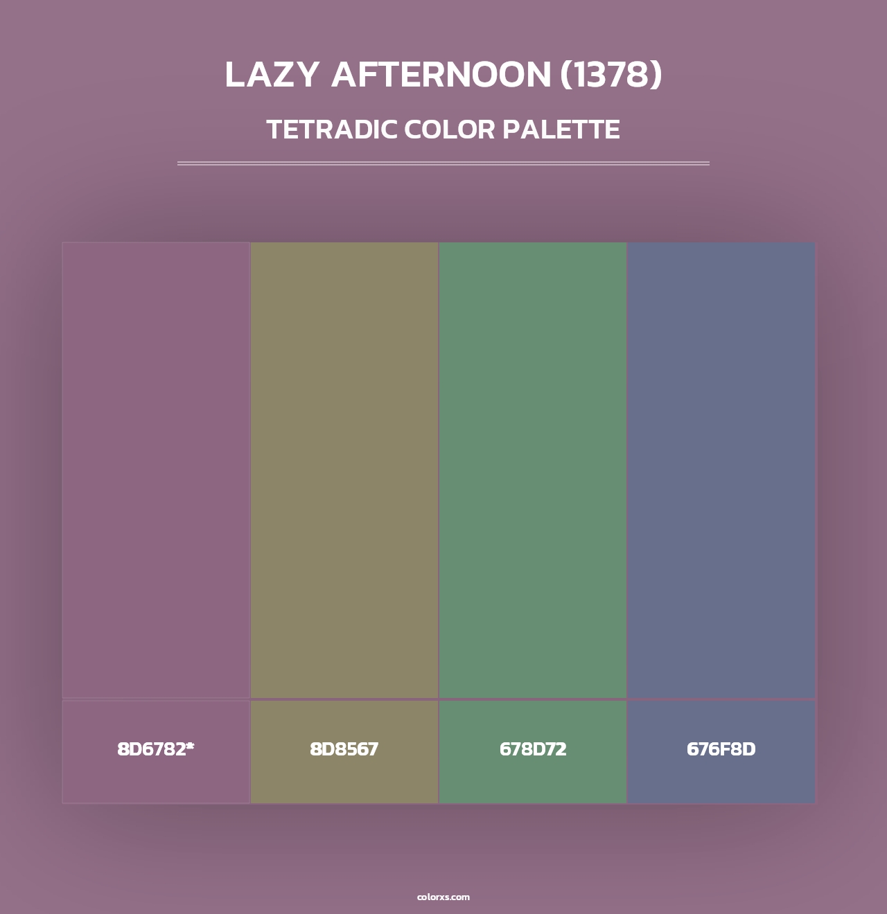 Lazy Afternoon (1378) - Tetradic Color Palette