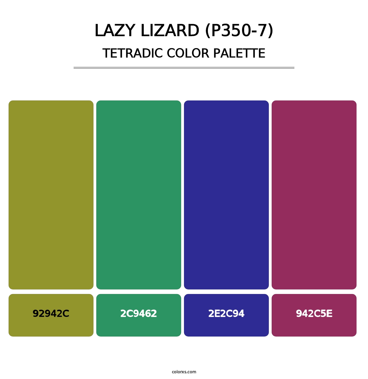 Lazy Lizard (P350-7) - Tetradic Color Palette