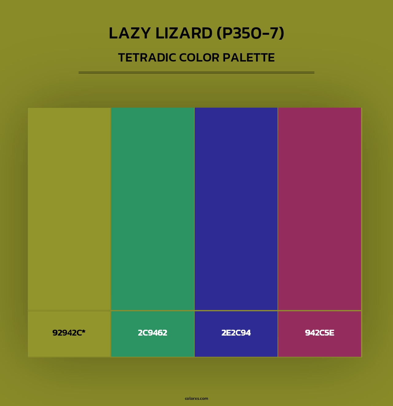 Lazy Lizard (P350-7) - Tetradic Color Palette