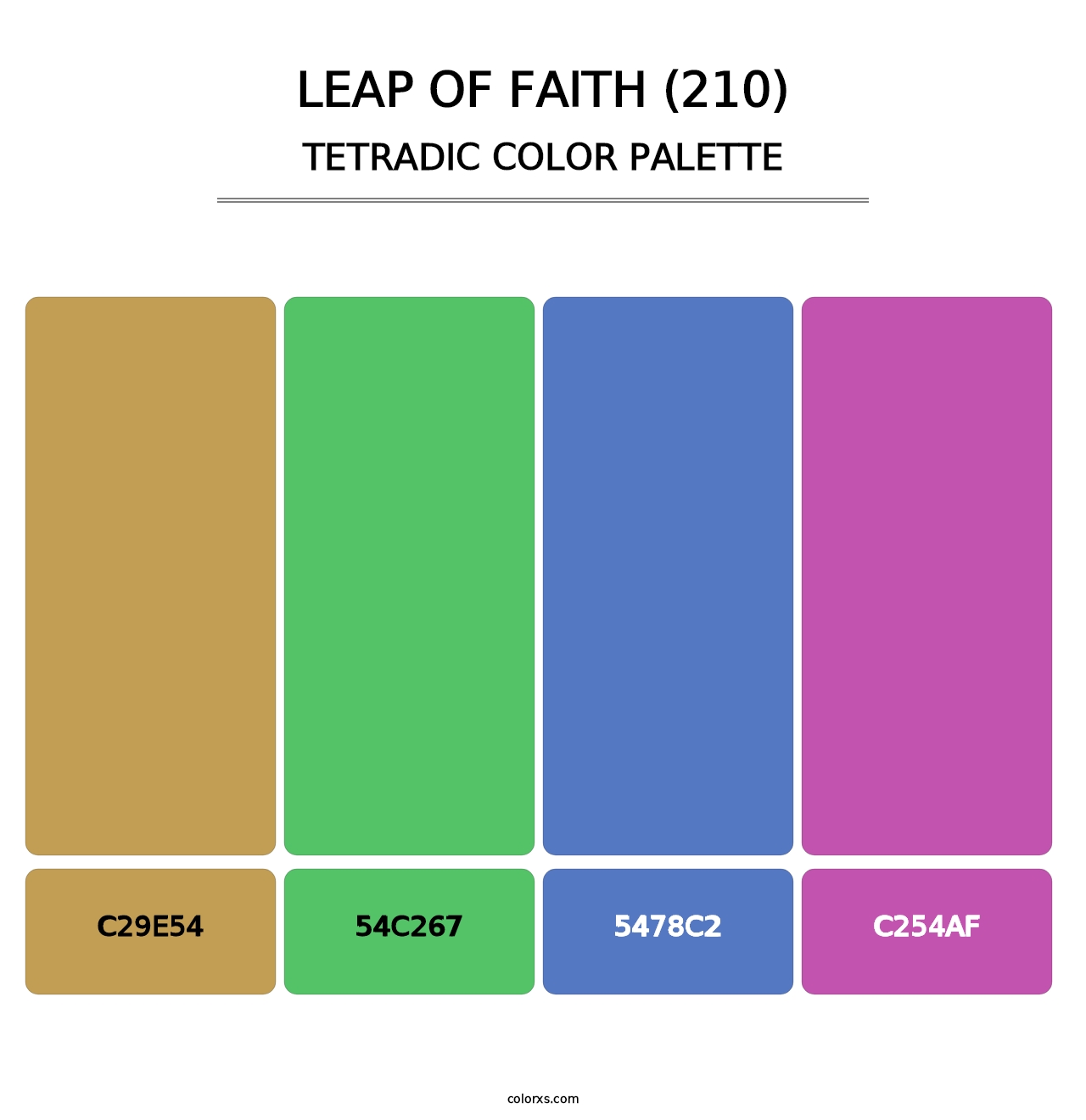 Leap of Faith (210) - Tetradic Color Palette