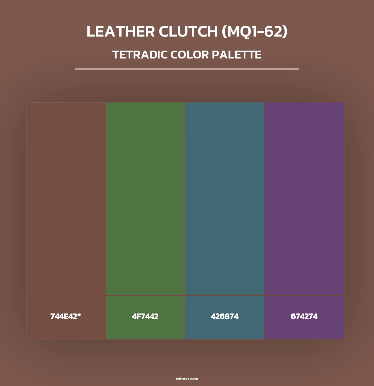 Leather Clutch (MQ1-62) - Tetradic Color Palette
