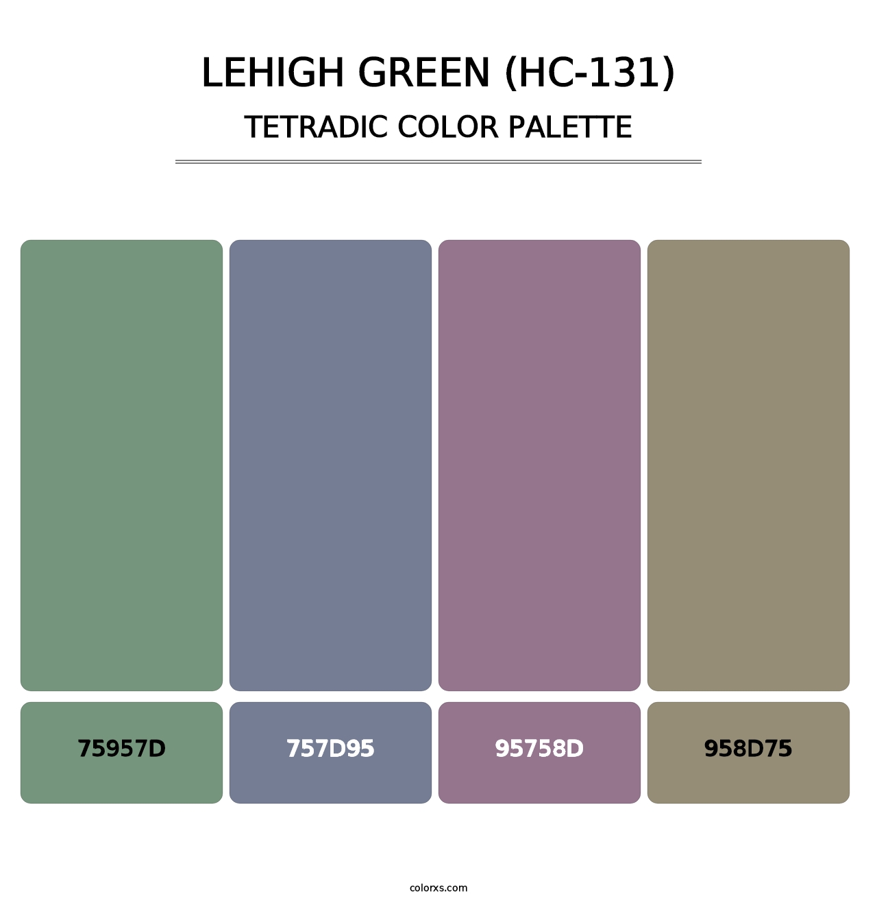 Lehigh Green (HC-131) - Tetradic Color Palette