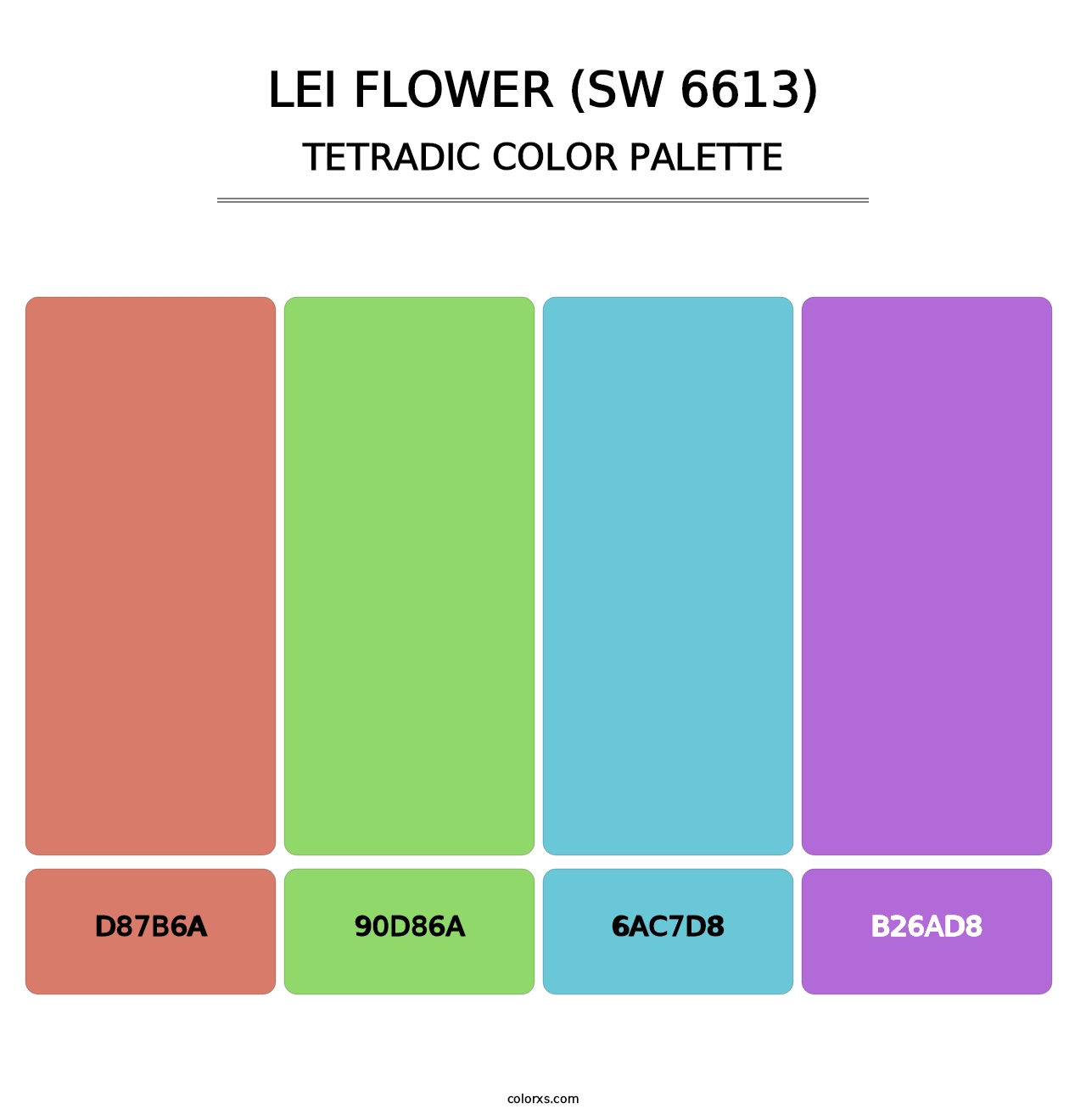 Lei Flower (SW 6613) - Tetradic Color Palette