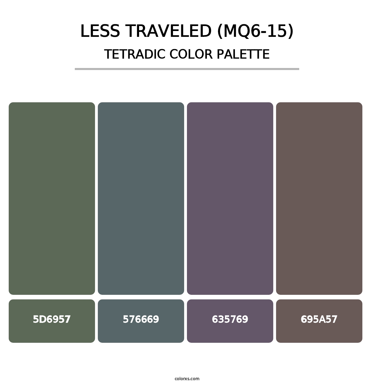 Less Traveled (MQ6-15) - Tetradic Color Palette