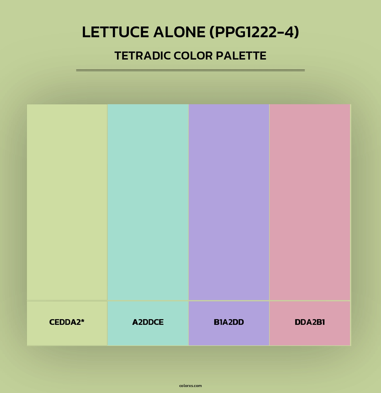 Lettuce Alone (PPG1222-4) - Tetradic Color Palette