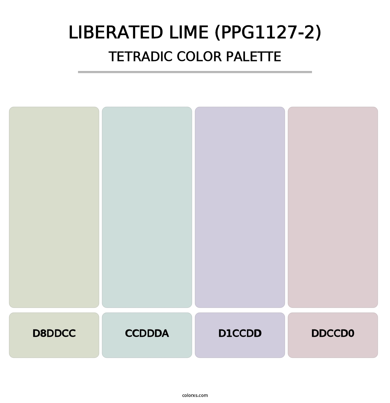 Liberated Lime (PPG1127-2) - Tetradic Color Palette