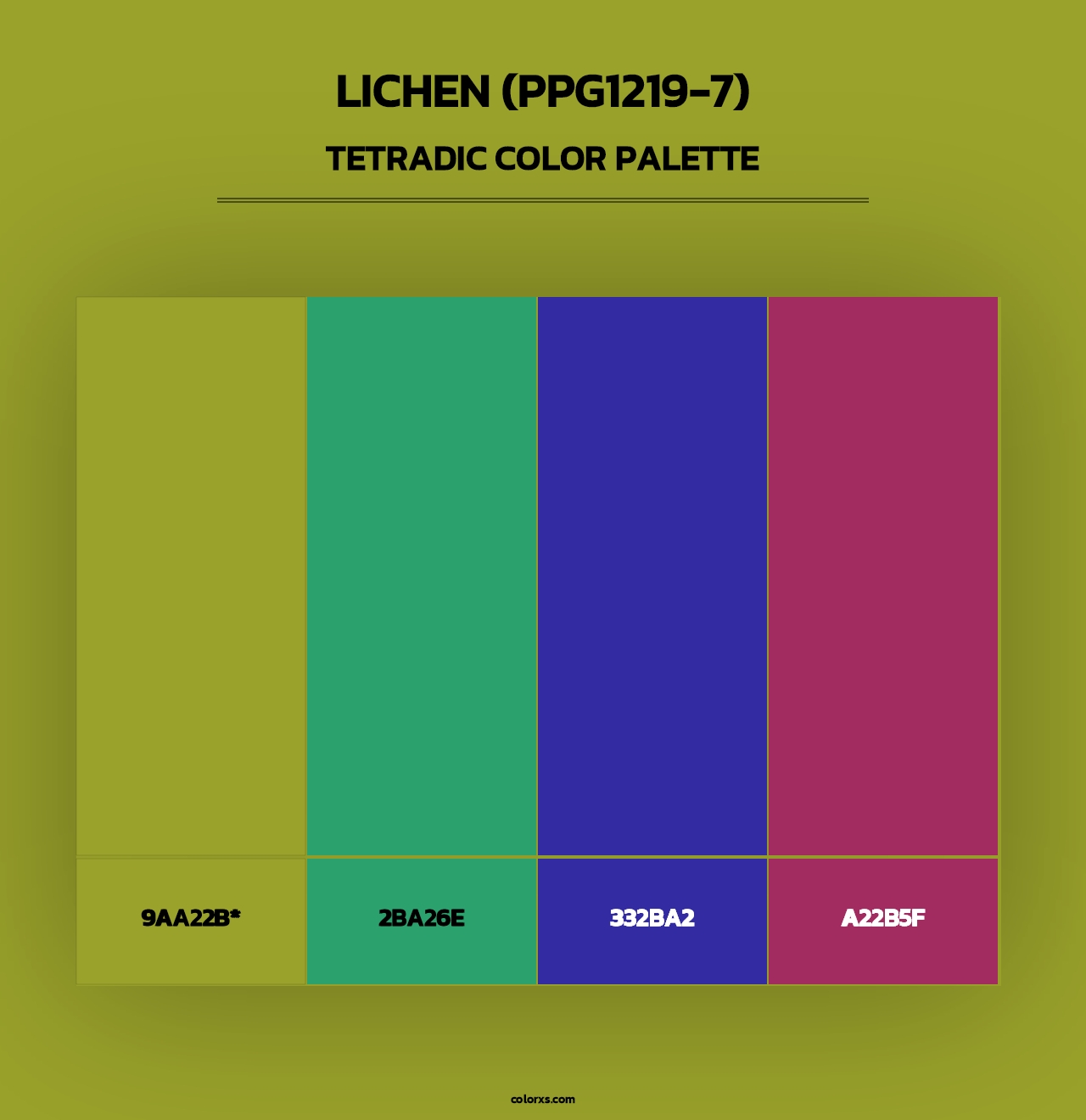 Lichen (PPG1219-7) - Tetradic Color Palette