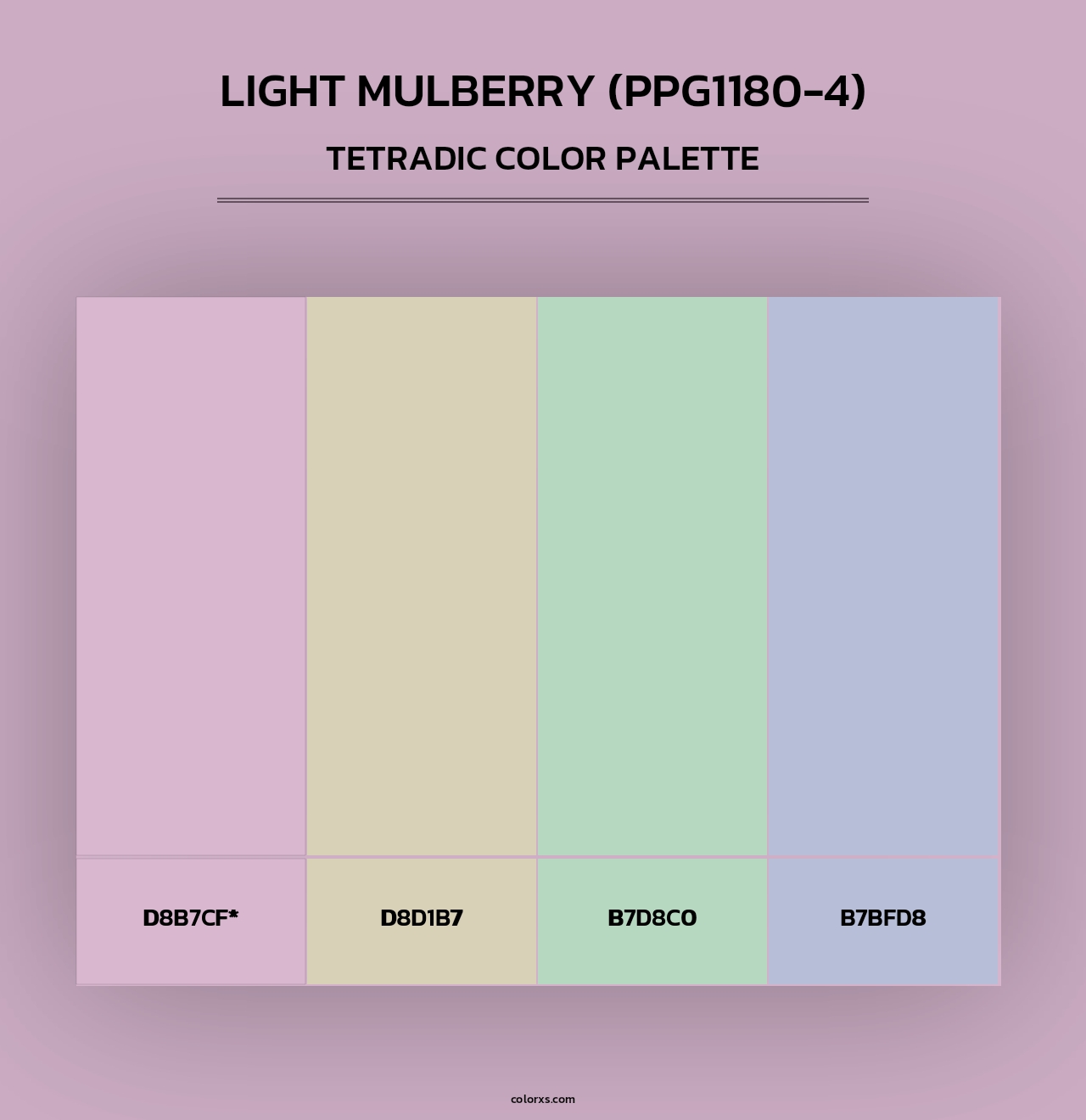 Light Mulberry (PPG1180-4) - Tetradic Color Palette