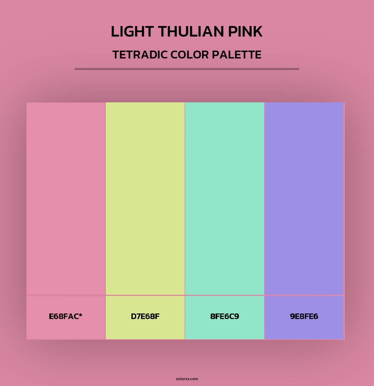 Light Thulian pink - Tetradic Color Palette