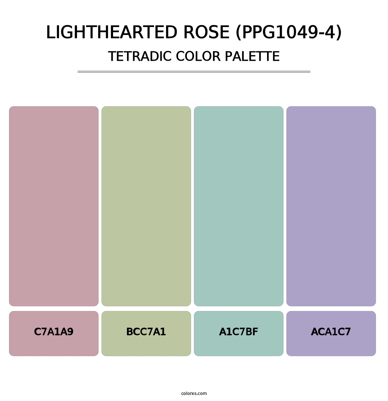 Lighthearted Rose (PPG1049-4) - Tetradic Color Palette