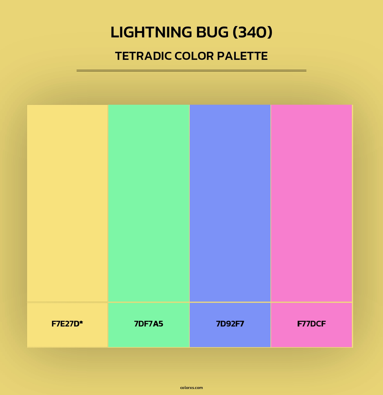 Lightning Bug (340) - Tetradic Color Palette