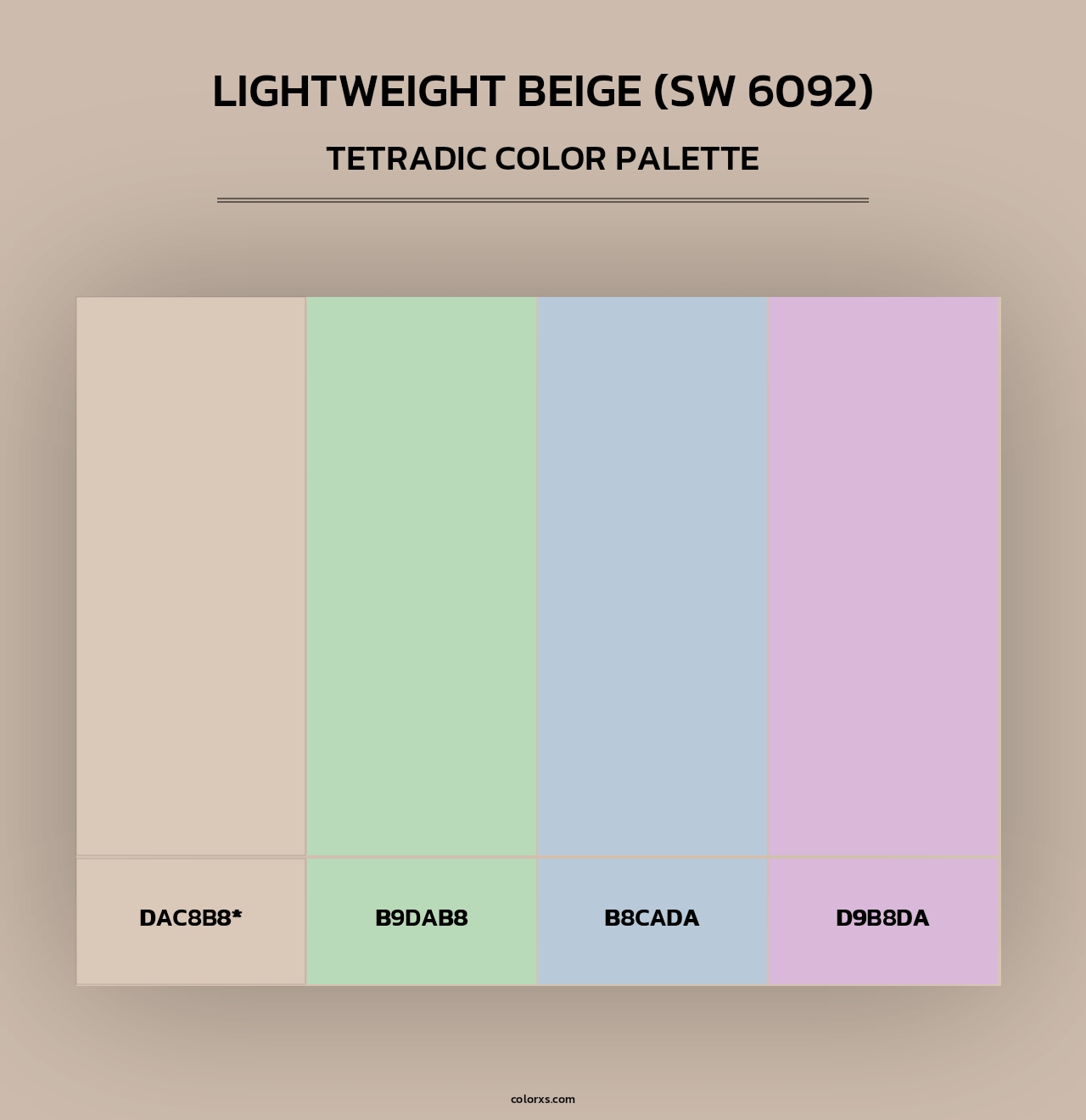 Lightweight Beige (SW 6092) - Tetradic Color Palette