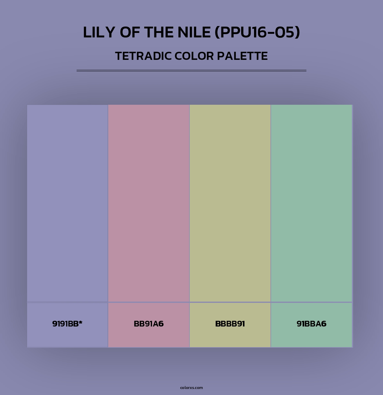 Lily Of The Nile (PPU16-05) - Tetradic Color Palette