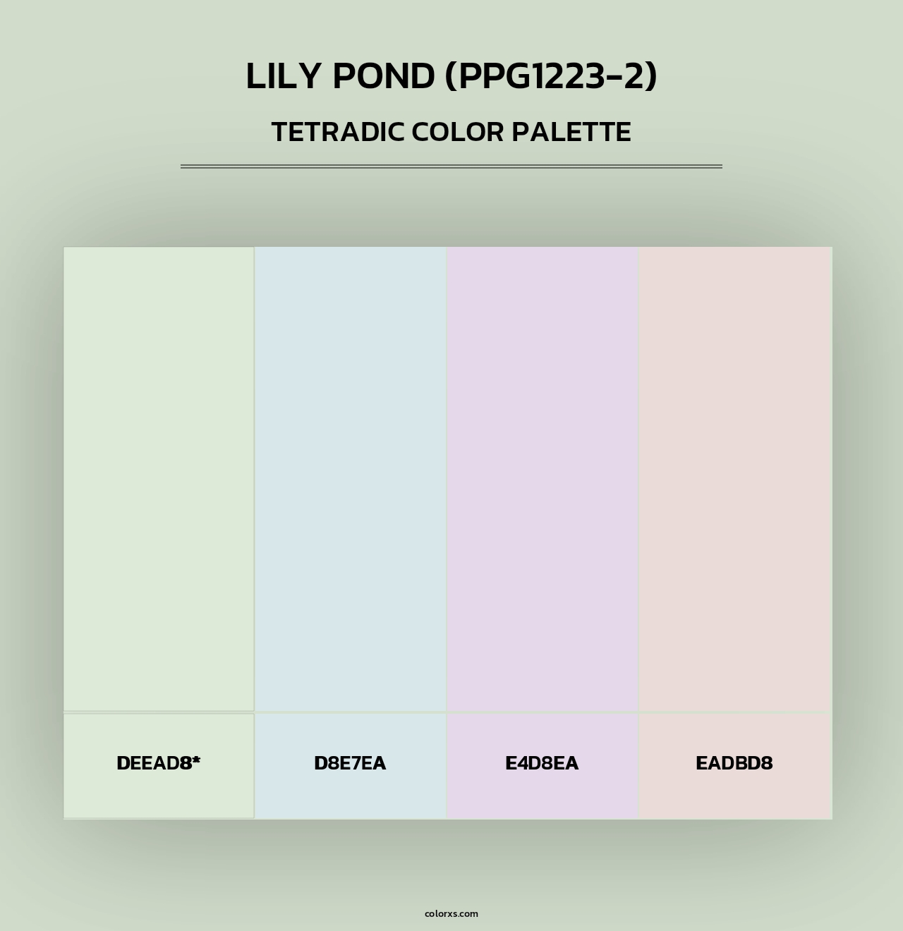 Lily Pond (PPG1223-2) - Tetradic Color Palette