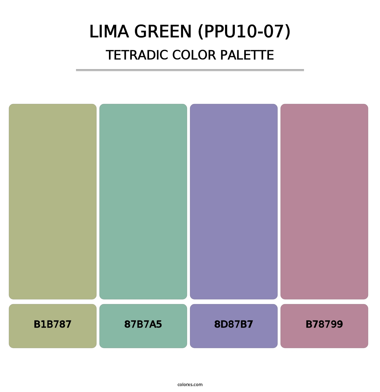 Lima Green (PPU10-07) - Tetradic Color Palette