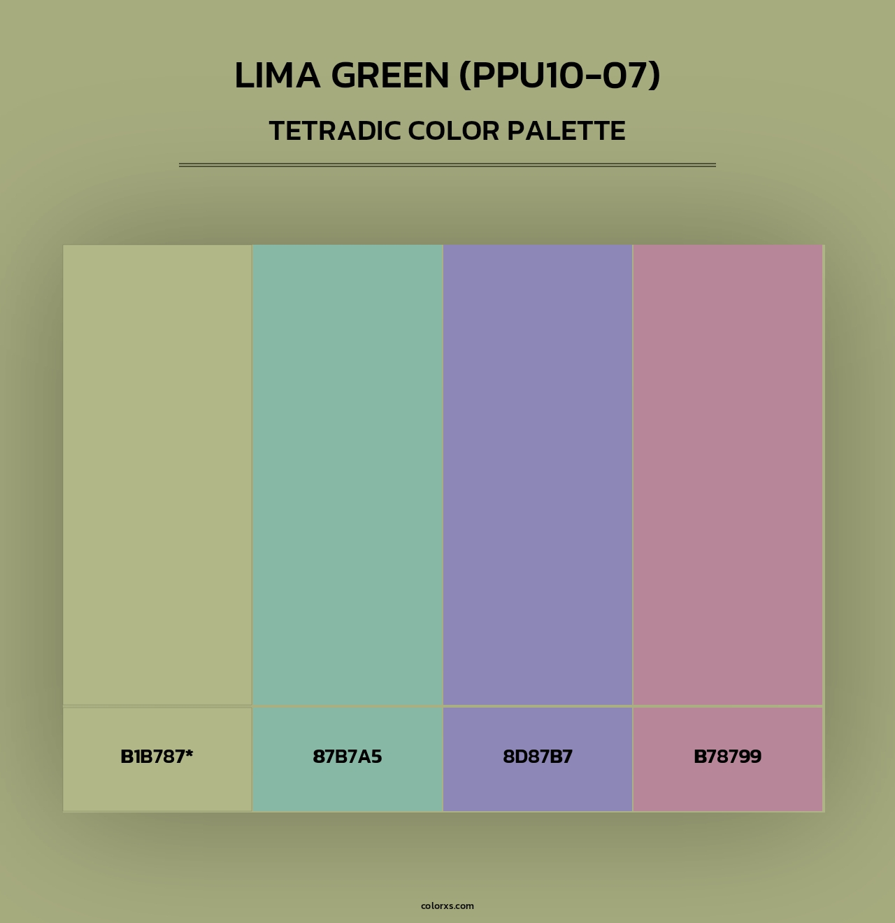 Lima Green (PPU10-07) - Tetradic Color Palette