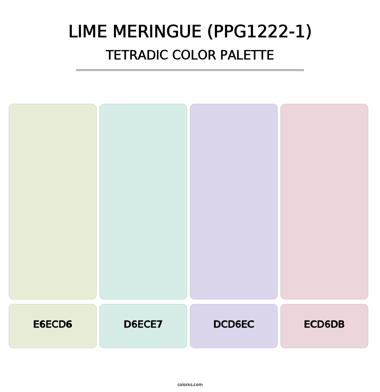 Lime Meringue (PPG1222-1) - Tetradic Color Palette