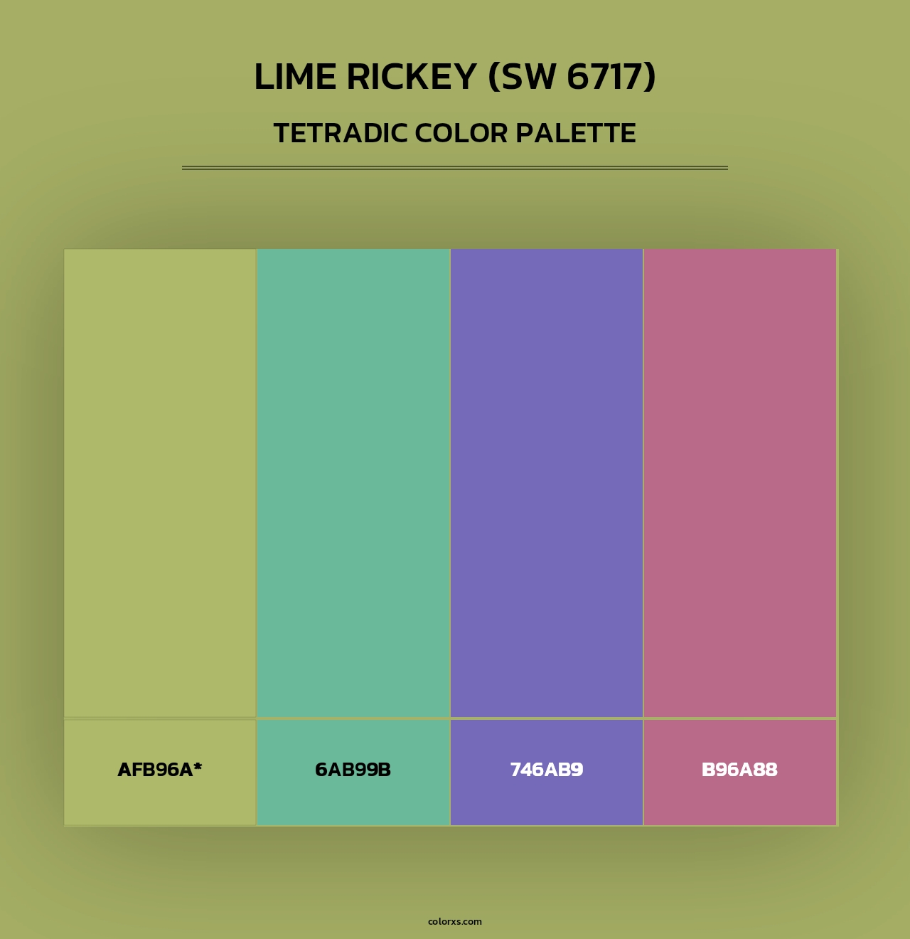 Lime Rickey (SW 6717) - Tetradic Color Palette
