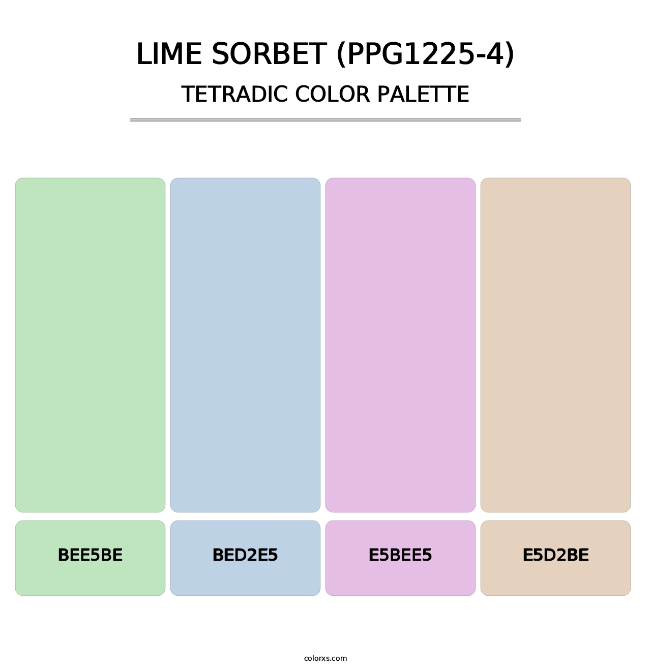 Lime Sorbet (PPG1225-4) - Tetradic Color Palette