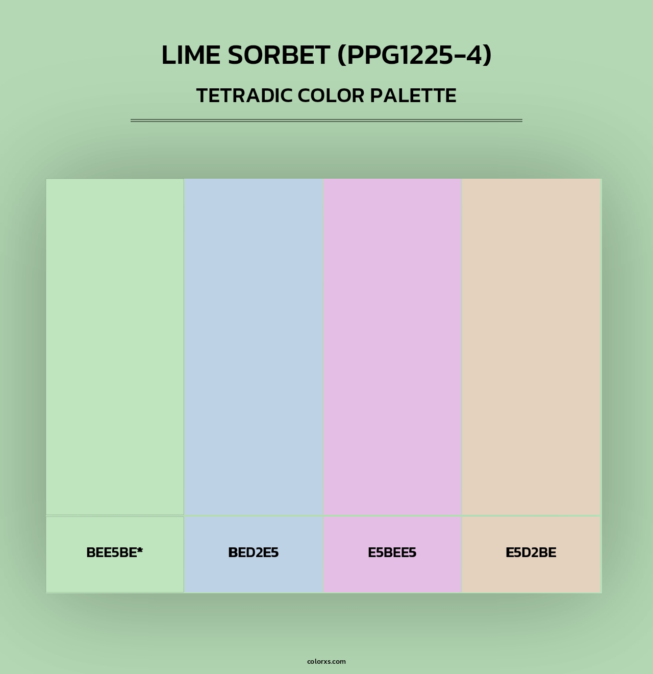 Lime Sorbet (PPG1225-4) - Tetradic Color Palette