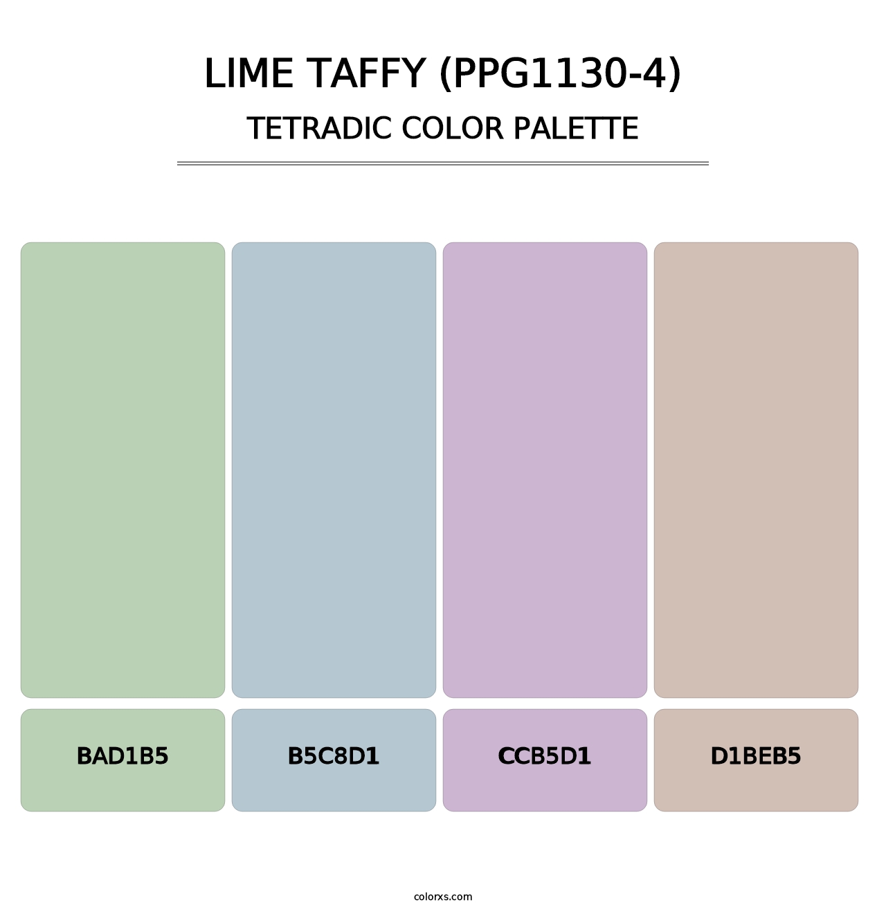 Lime Taffy (PPG1130-4) - Tetradic Color Palette
