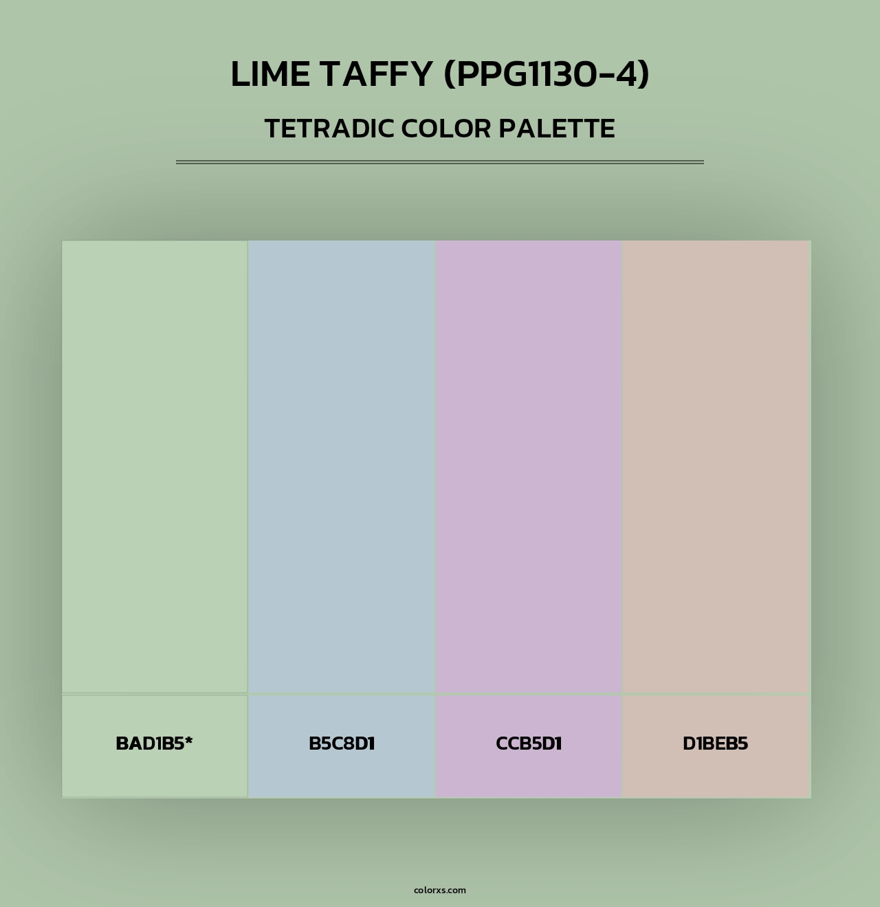 Lime Taffy (PPG1130-4) - Tetradic Color Palette