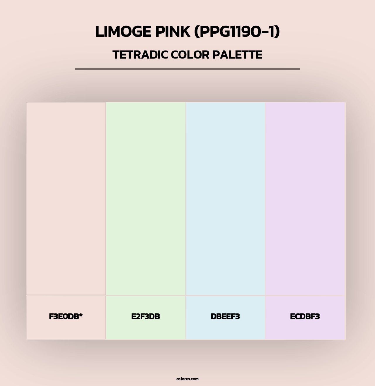 Limoge Pink (PPG1190-1) - Tetradic Color Palette