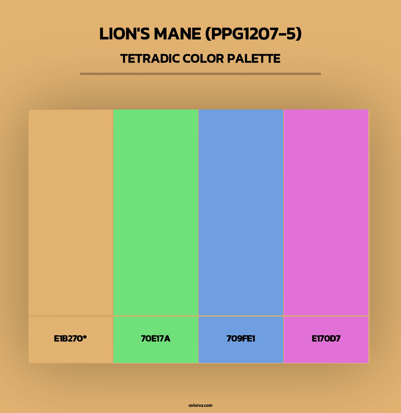 Lion's Mane (PPG1207-5) - Tetradic Color Palette