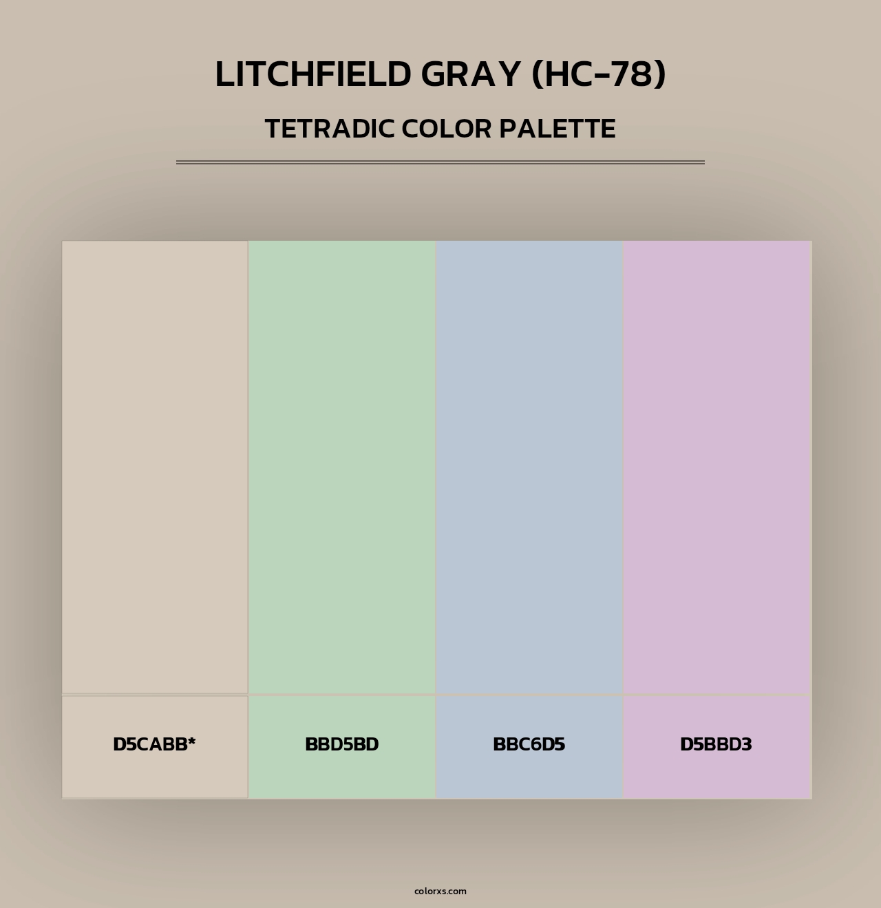 Litchfield Gray (HC-78) - Tetradic Color Palette
