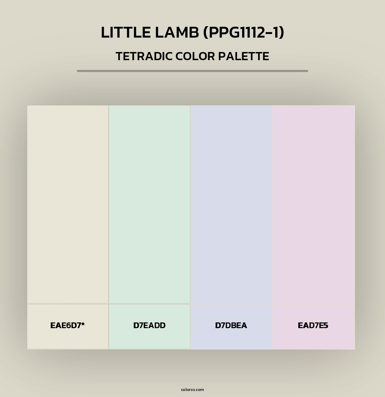 Little Lamb (PPG1112-1) - Tetradic Color Palette
