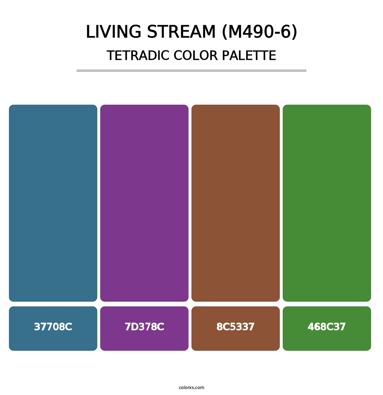 Living Stream (M490-6) - Tetradic Color Palette