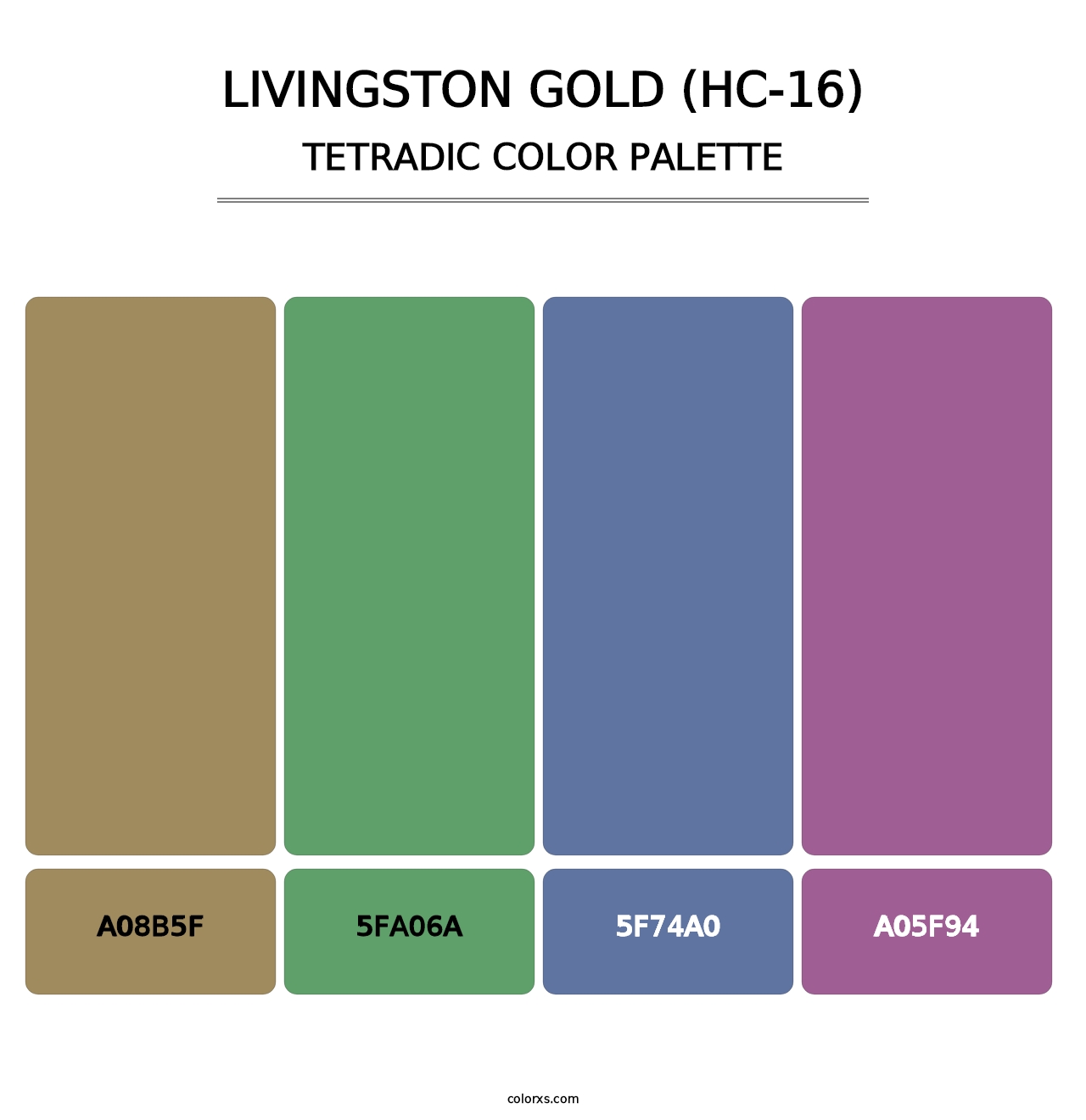 Livingston Gold (HC-16) - Tetradic Color Palette