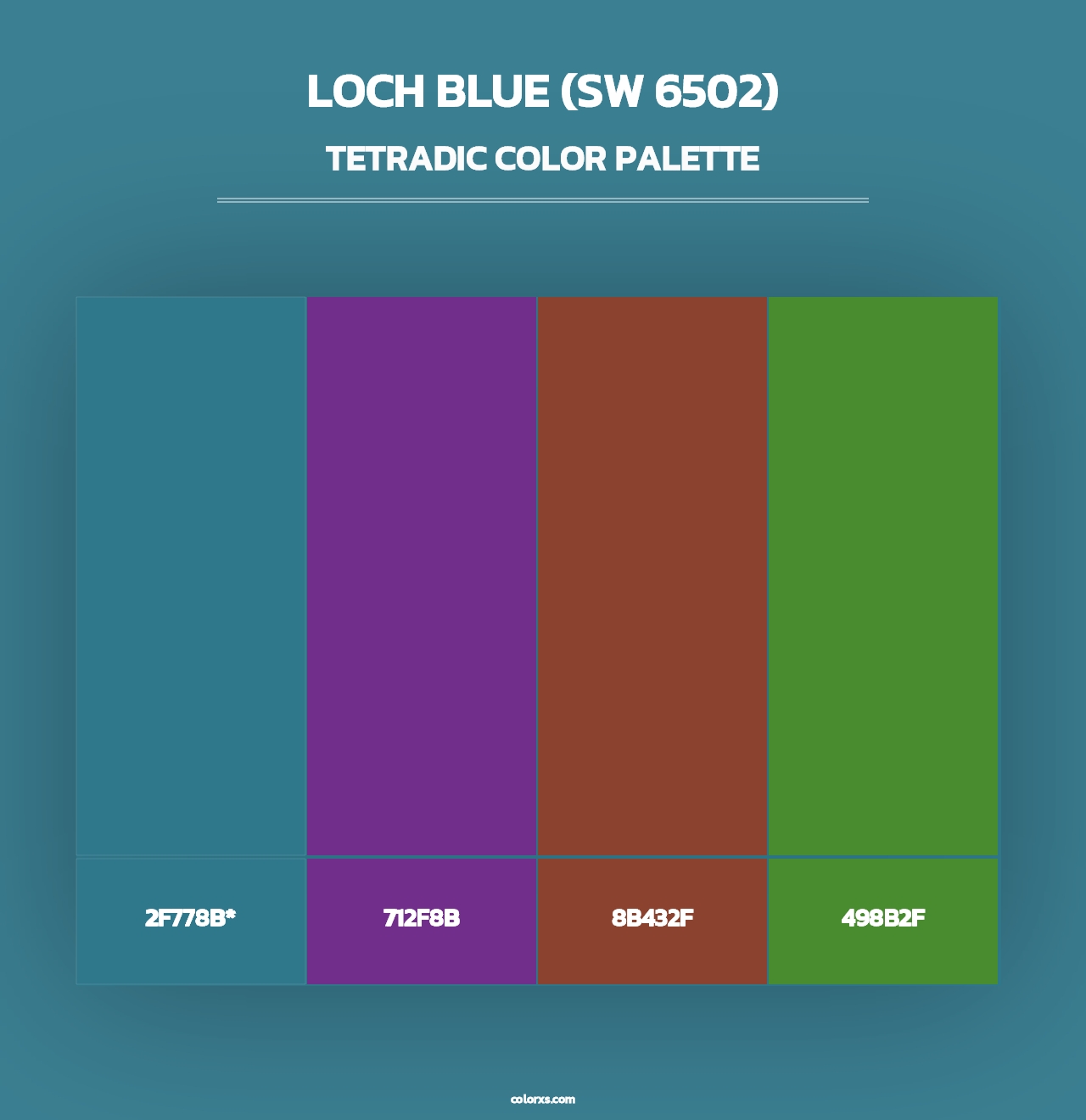 Loch Blue (SW 6502) - Tetradic Color Palette