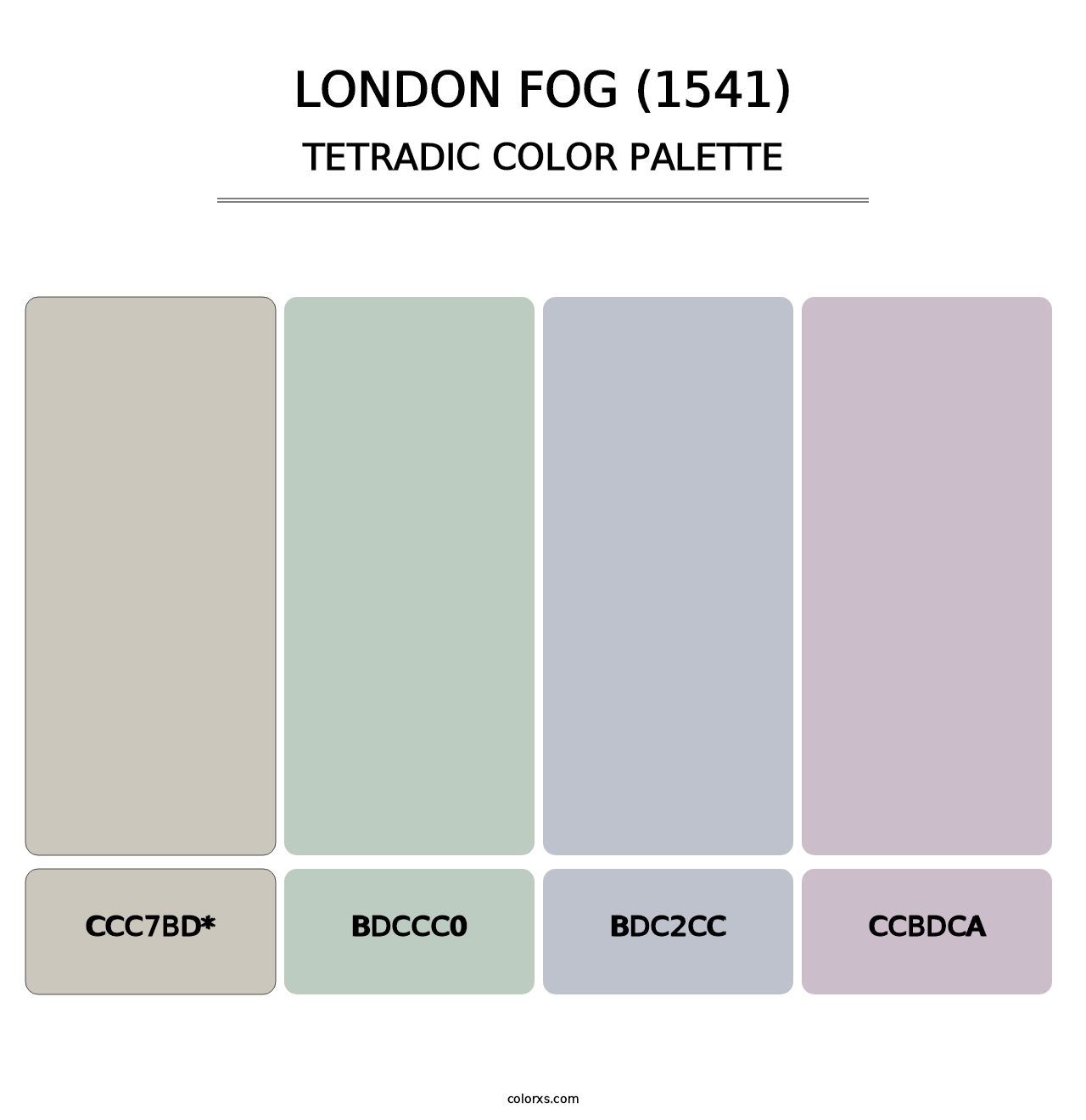 London Fog (1541) - Tetradic Color Palette