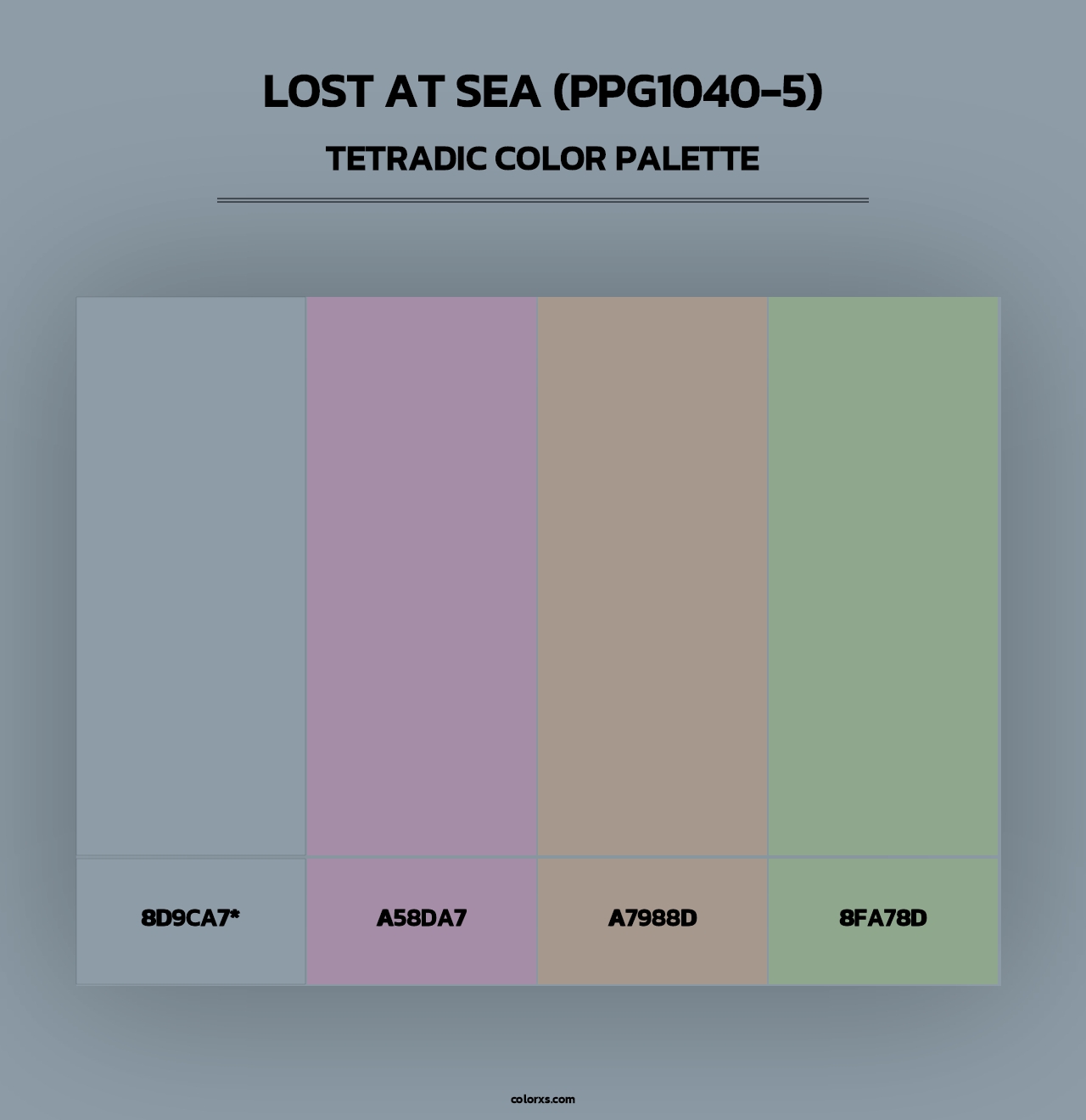 Lost At Sea (PPG1040-5) - Tetradic Color Palette