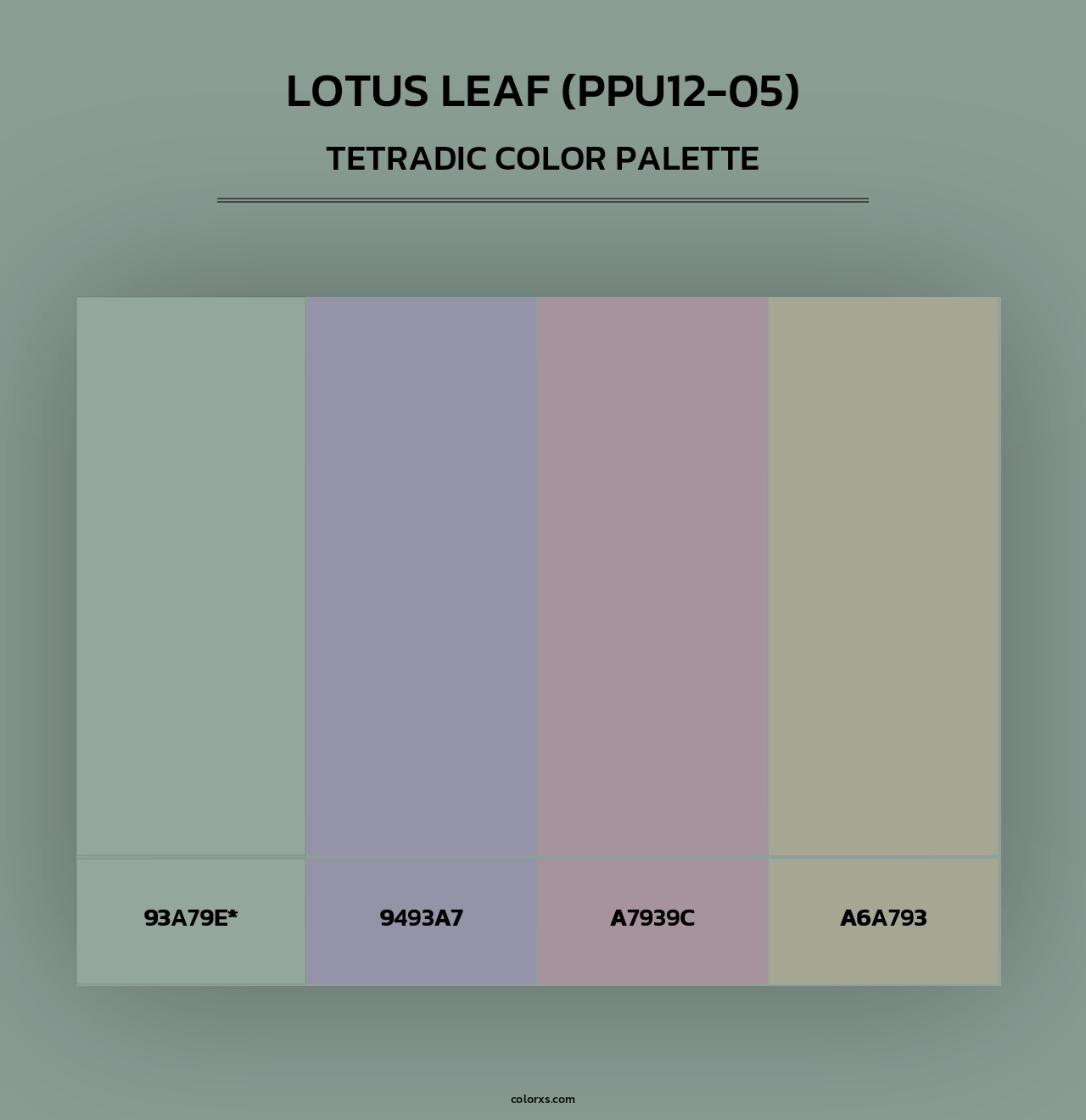 Lotus Leaf (PPU12-05) - Tetradic Color Palette