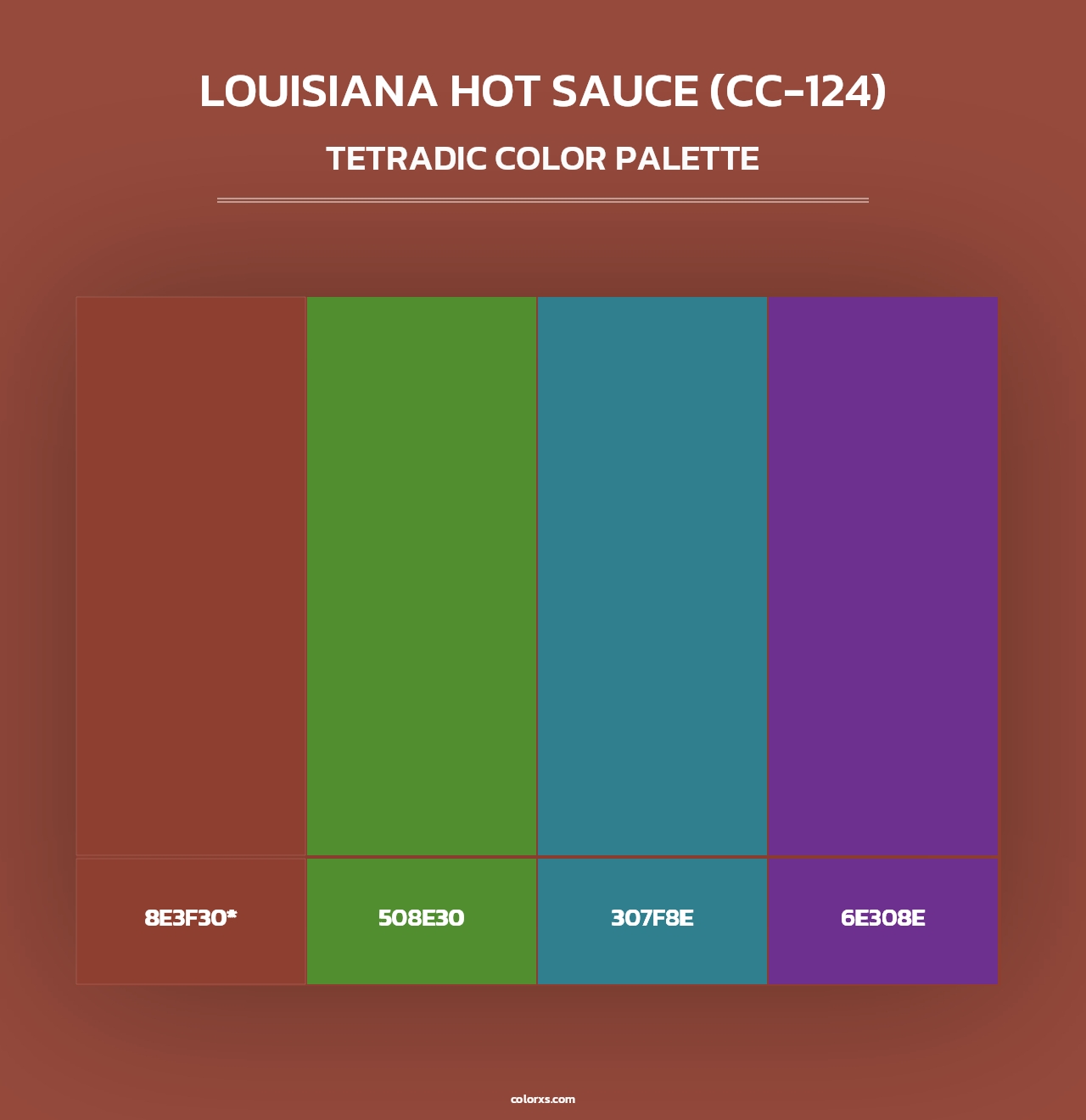 Louisiana Hot Sauce (CC-124) - Tetradic Color Palette