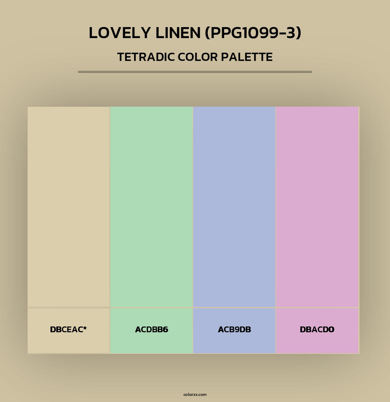 Lovely Linen (PPG1099-3) - Tetradic Color Palette
