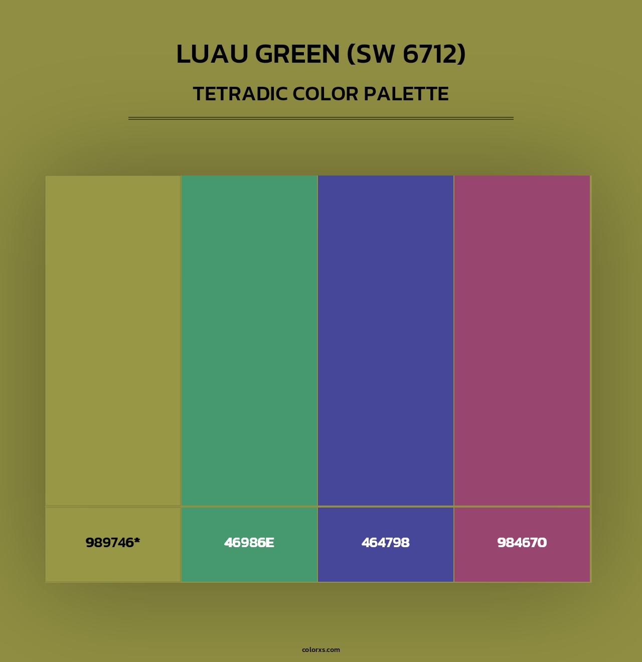 Luau Green (SW 6712) - Tetradic Color Palette