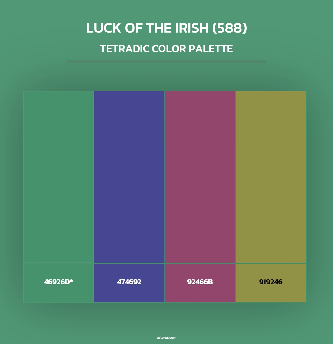 Luck of the Irish (588) - Tetradic Color Palette