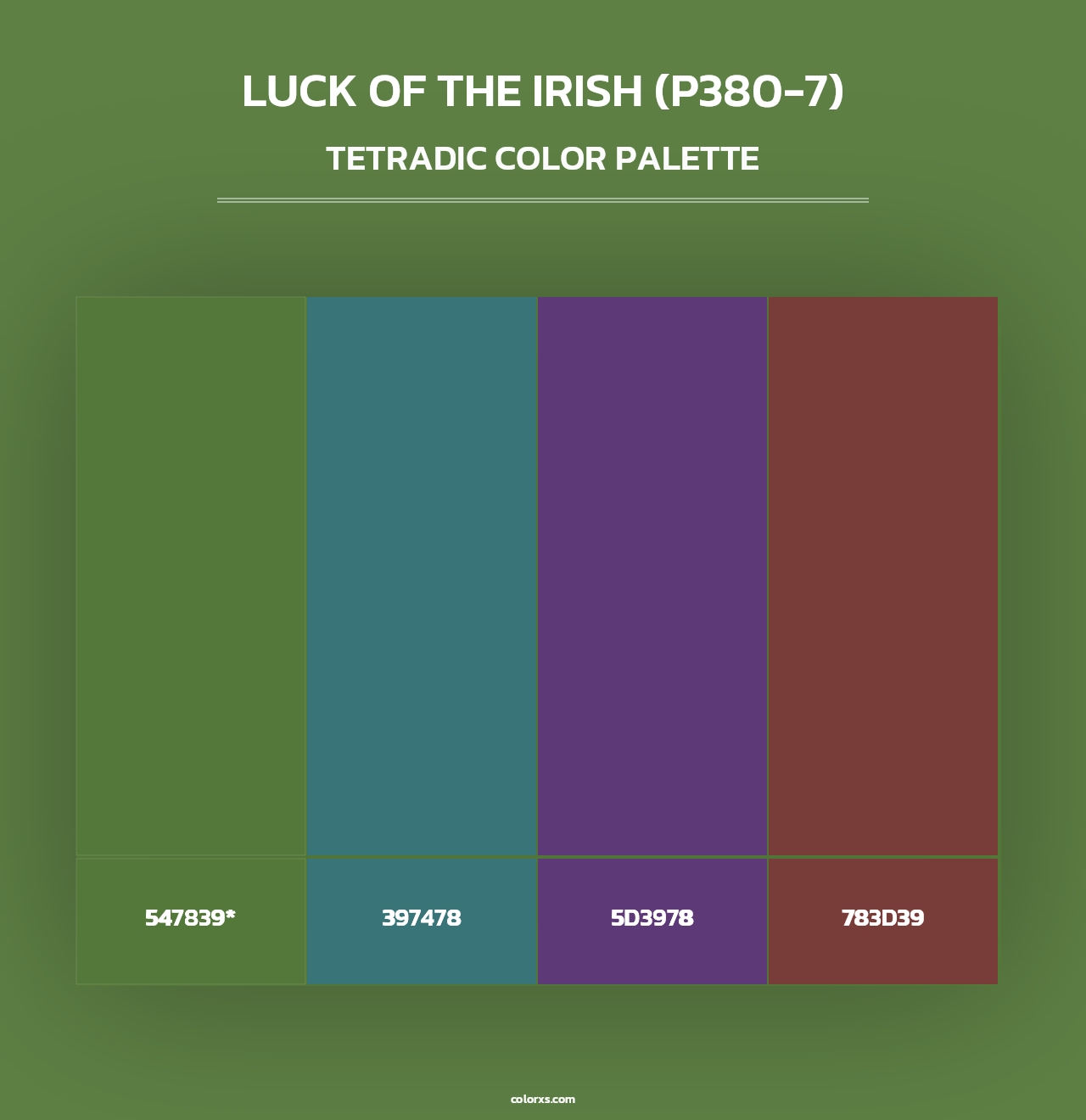 Luck Of The Irish (P380-7) - Tetradic Color Palette