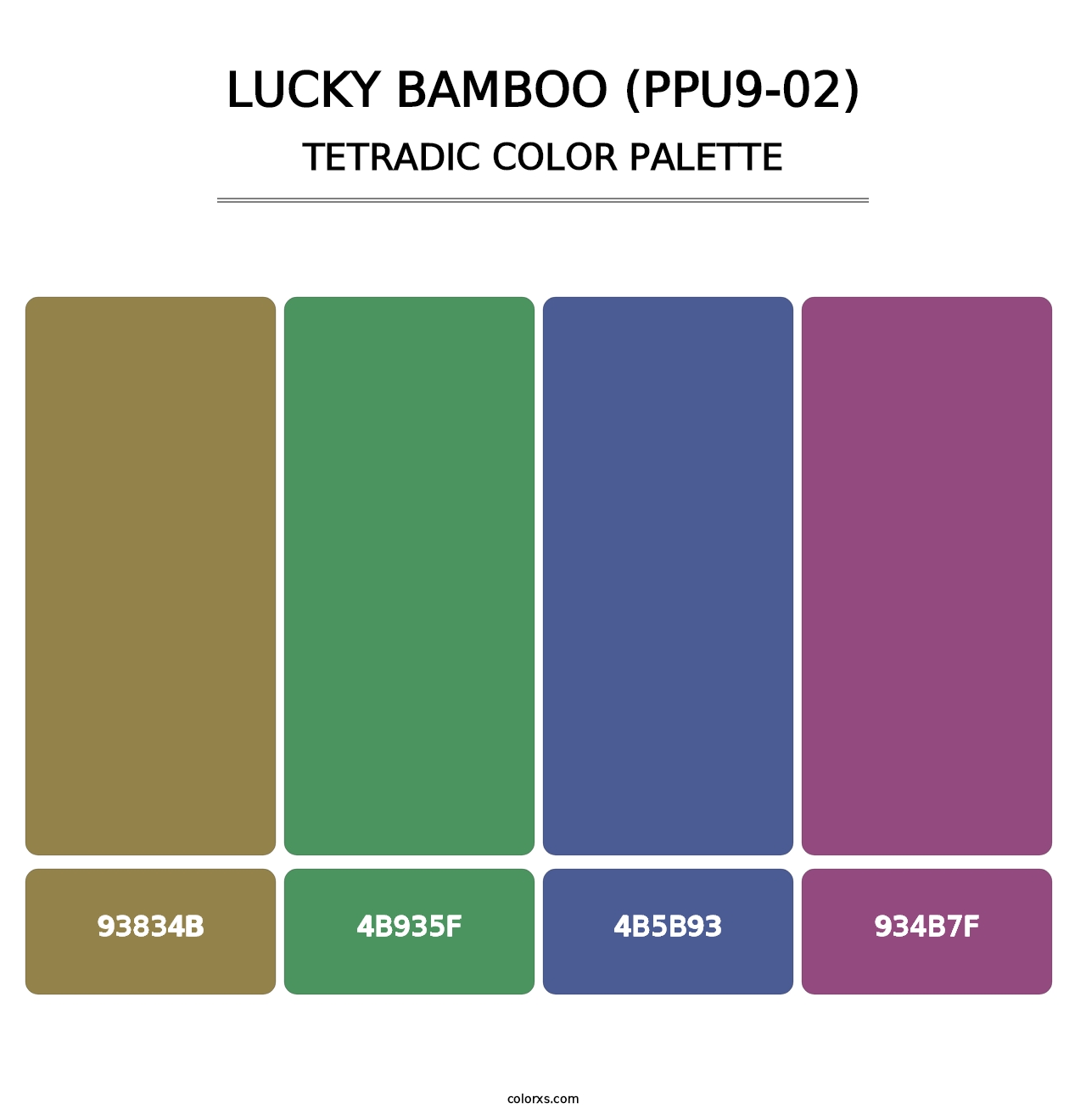 Lucky Bamboo (PPU9-02) - Tetradic Color Palette