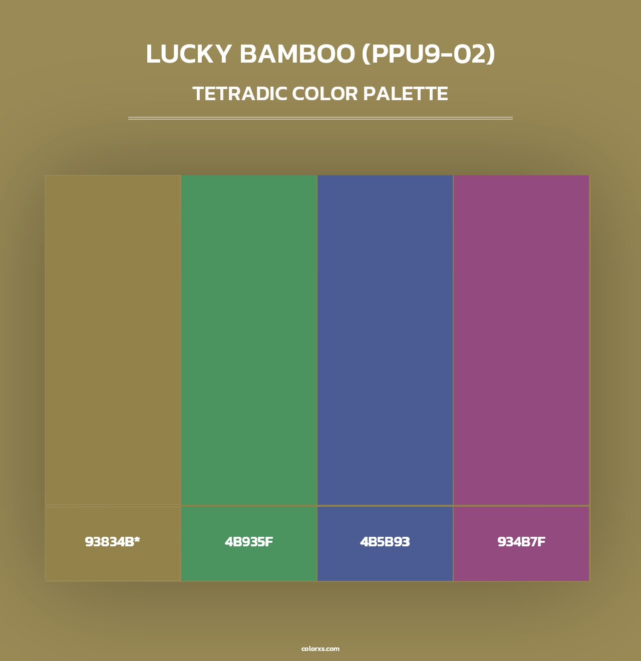 Lucky Bamboo (PPU9-02) - Tetradic Color Palette