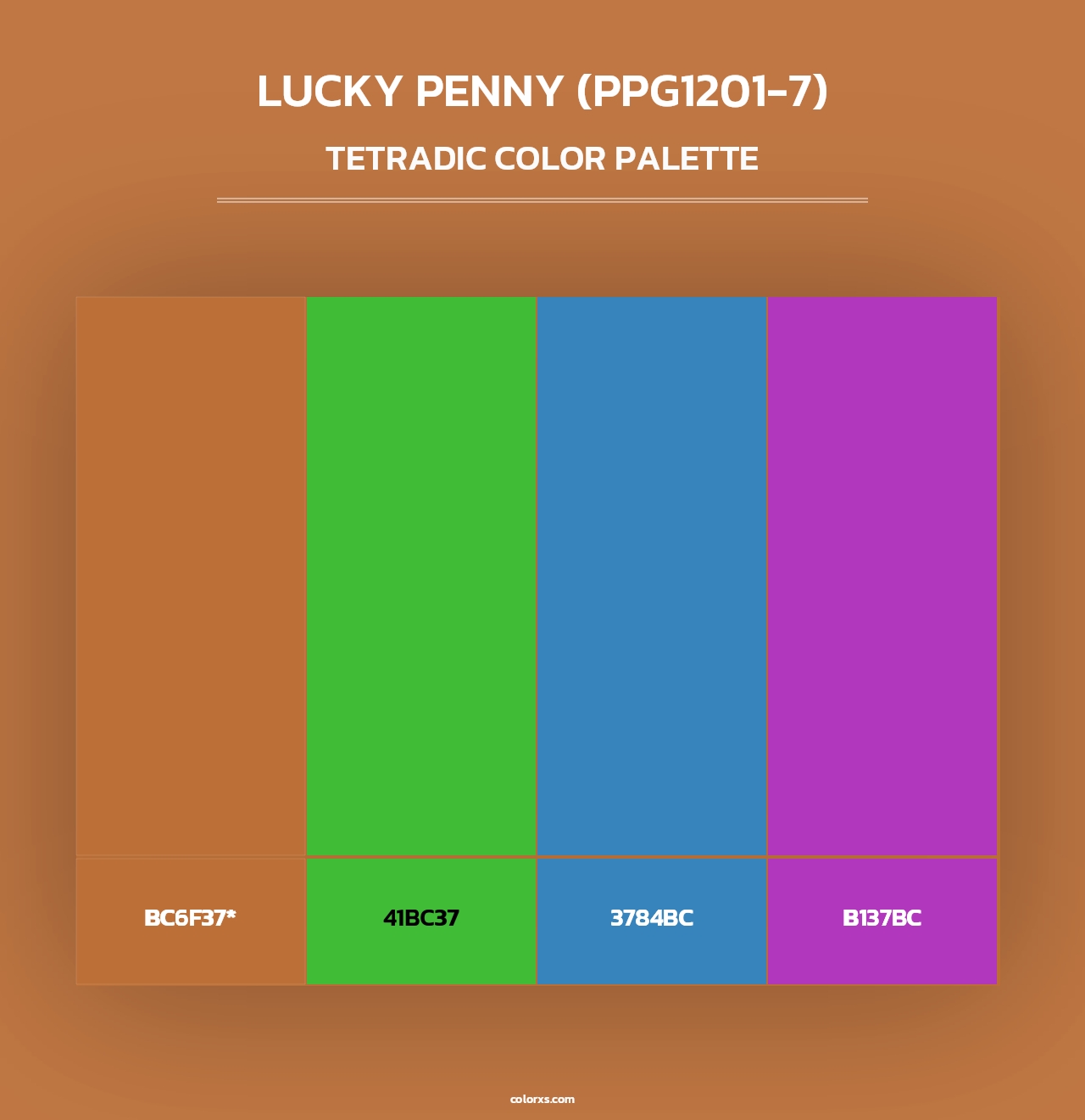 Lucky Penny (PPG1201-7) - Tetradic Color Palette