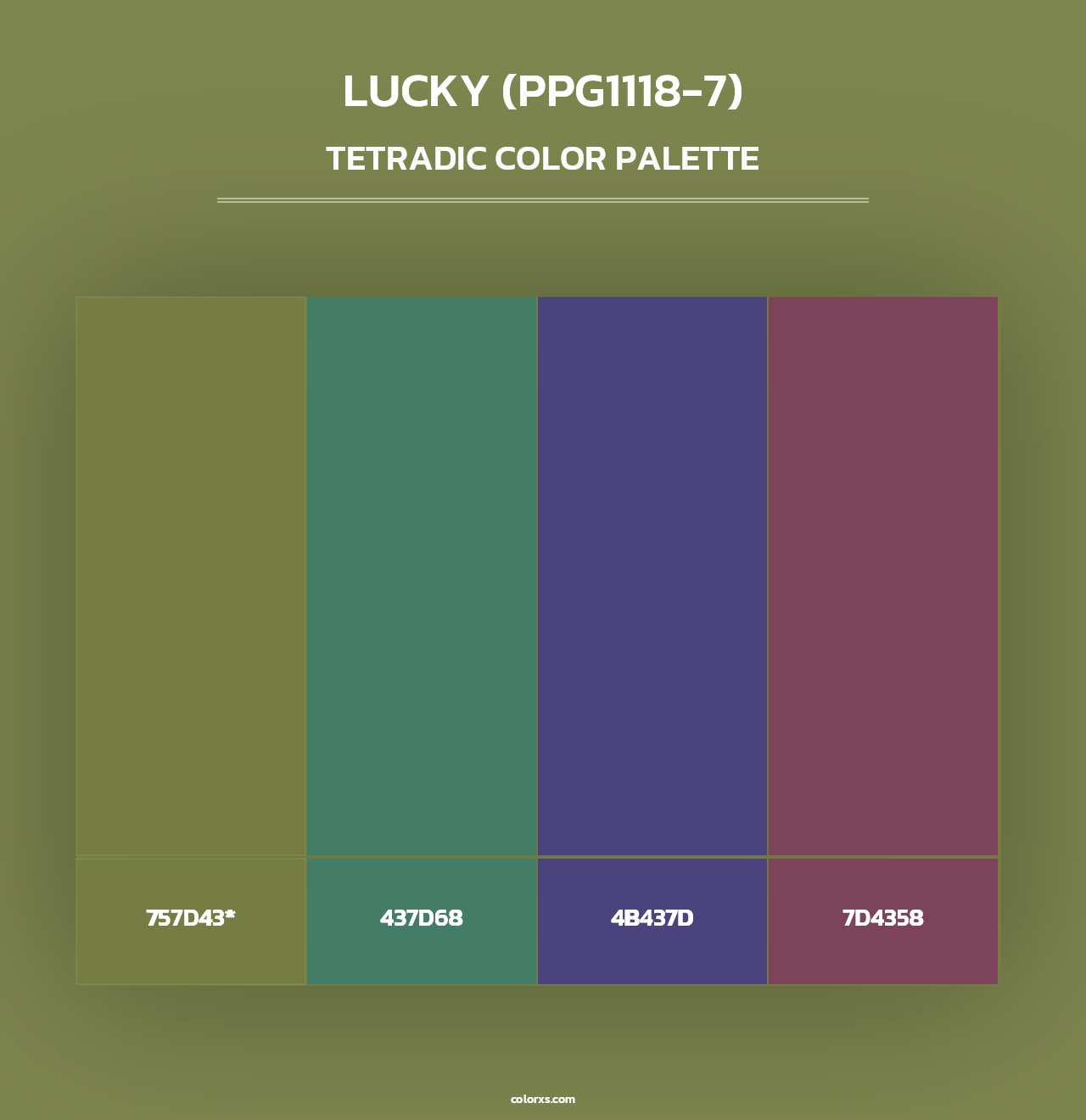 Lucky (PPG1118-7) - Tetradic Color Palette