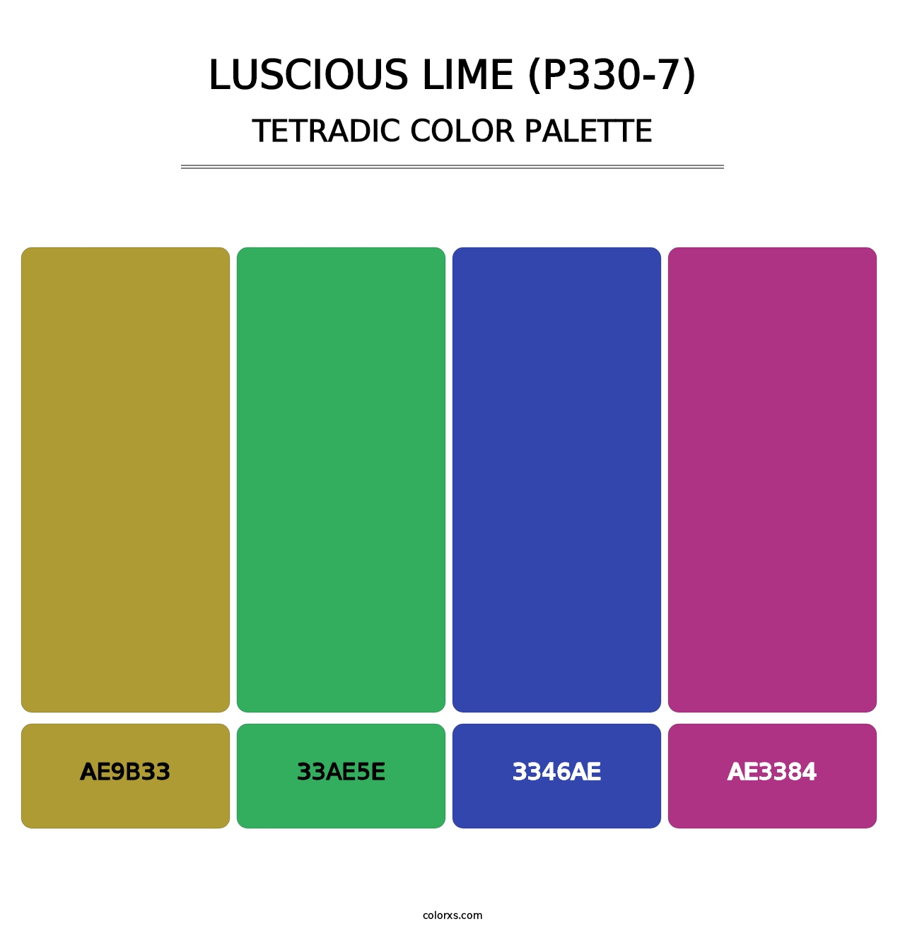 Luscious Lime (P330-7) - Tetradic Color Palette
